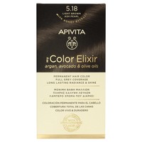 Apivita My Color Elixir Permanent Hair Color 1 Τεμάχιο - 5.18 Καστανό Ανοιχτό - Μόνιμη Βαφή Μαλλιών Χωρίς Αμμωνία που Σταθεροποιεί & Σφραγίζει το Χρώμα