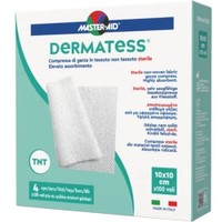 Master Aid Dermatess Gauze 4 Τεμάχια - 10x10cm - Αποστειρωμένες, Υποαλλεργικές, Αντικολλητικές Γάζες Πολλαπλών Χρήσεων