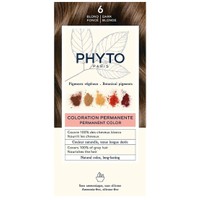 Phyto Permanent Hair Color Kit 1 Τεμάχιο - 6 Ξανθό Σκούρο - Μόνιμη Βαφή Μαλλιών με Φυτικές Χρωστικές, Χωρίς Αμμωνία
