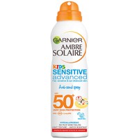 Garnier Ambre Solaire Kids Sensitive Advanced Anti-Sand Spray Spf50, 200ml - Παιδικό Αντηλιακό Πολύ Υψηλής Προστασίας, Κατάλληλο για Ευαίσθητες Επιδερμίδες