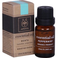 Apivita Menta Peppermint Essential Oil 10ml - Πολυχρηστικό Αιθέριο Έλαιο Αρωματοθεραπείας από Μέντα για Τόνωση & Καλή Διάθεση