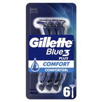 Gillette Blue3 Plus Comfort Disposable Razors 6 Τεμάχια - Ανδρικά Ξυραφάκια με 3 Λεπίδες για Βαθύ & Απαλό Ξύρισμα