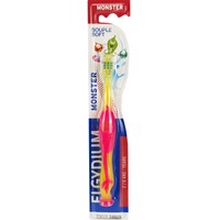 Elgydium Monster Soft Toothbrush 2/6 Years Ροζ - Κίτρινο 1 Τεμάχιο - Χειροκίνητη Οδοντόβουρτσα με Απαλές Ίνες για Πλήρη Καθαρισμό για Παιδιά από 2 έως 6 Ετών