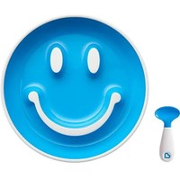 Munchkin Smile n' Scoop 1 Τεμάχιο - Μπλε - Σετ Πιάτο με Κουταλάκι 