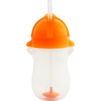 Munchkin Click Lock Tip & Sip Tall Straw Cup 12m+, 296ml - Πορτοκαλί - Ποτήρι με Ευέλικτο Καλαμάκι