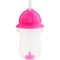 Munchkin Click Lock Tip & Sip Tall Straw Cup 12m+, 296ml - Ροζ - Ποτήρι με Ευέλικτο Καλαμάκι