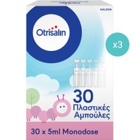 Σετ Otrisalin Sterile Nasal Solution in Ampoules 3x(30x5ml) - Αποστειρωμένο Φυσιολογικό Διάλυμα για τον Καθαρισμό & την Ενυδάτωση της Μύτης