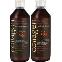 Σετ Collagen ProActive Πόσιμο Κολλαγόνο 1200ml (2x600ml) - 1 Λεμόνι + 1 Φράουλα - Συμπλήρωμα Διατροφής με Κολλαγόνο για το Δέρμα, Μαλλιά & Νύχια