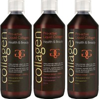 Σετ Collagen ProActive Πόσιμο Κολλαγόνο 1800ml (3x600ml) - 2 Λεμόνι + 1 Φράουλα - Συμπλήρωμα Διατροφής με Κολλαγόνο για το Δέρμα, Μαλλιά & Νύχια