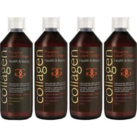 Σετ Collagen ProActive Πόσιμο Κολλαγόνο 2400ml (4x600ml) - 1 Λεμόνι + 3 Φράουλα - Συμπλήρωμα Διατροφής με Κολλαγόνο για το Δέρμα, Μαλλιά & Νύχια