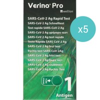 Σετ Wellion Verino Pro Sars-Cov-2 Ag Rapid Self Test 5 Τεμάχια - Διαγνωστικά Τεστ Covid-19 Ταχείας Ανίχνευσης Αντιγόνου με Ρινοφαρυγγικό Δείγμα