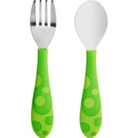 Munchkin Toddler Fork & Spoon Set 12m+, 1 Τεμάχιο - Πράσινο - Εκπαιδευτικό Σετ Πιρούνι - Κουτάλι