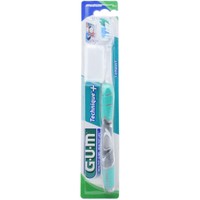 Gum Technique+ Compact Medium Toothbrush 1 Τεμάχιο, Κωδ 493 - Γαλάζιο - Χειροκίνητη Οδοντόβουρτσα Μέτρια με Θήκη Προστασίας