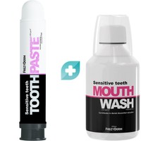 Σετ Frezyderm Sensitive Teeth Toothpaste 75ml & Mouthwash 250ml - Φθοριούχος Οδοντόκρεμα & Φθοριούχο Στοματικό Διάλυμα για Ευαίσθητα Δόντια