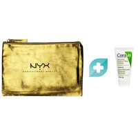 Σετ Δώρο Δώρο Nyx Professional Makeup Νεσεσέρ Χρυσό 1 Τεμάχιο & CeraVe Hydrating Cream to Foam Cleanser 15ml - 