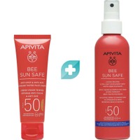 Σετ Apivita Bee Sun Safe Anti-Spot & Anti-Age Defence Face Cream Spf50 Tinted 50ml & Hydra Melting Ultra-Light Face - Body Spray Spf50, 200ml - Αντηλιακή Κρέμα Προσώπου Κατά των Πανάδων & των Ρυτίδων, Υψηλής Προστασίας με Χρώμα & Ενυδατικό, Αντηλιακό Spray Ελαφριάς Υφής, Υψηλής Προστασίας για Πρόσωπο - Σώμα​​​​​​​