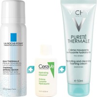 Σετ Δώρο La Roche-Posay Eau Thermale 50ml & CeraVe Hydrating Cleanser 20ml & Vichy Purete Thermale Hydrating & Cleansing Foaming Cream 50ml - 