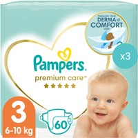 Σετ Pampers Premium Care Νο3 (6-10kg) 180 Πάνες (3x60 Πάνες) - 