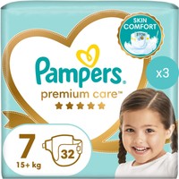 Σετ Pampers Premium Care No7 (15+kg) 96 Πάνες (3x32 Πάνες) - 