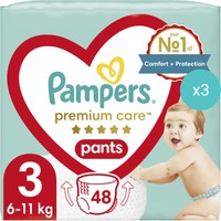 Σετ Pampers Premium Care Pants Jumbo Pack No3 (6-11kg) 144 Πάνες (3x48 Πάνες) - 