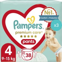 Σετ Pampers Premium Care Pants Jumbo Pack No4 (9-15kg) 114 Πάνες (3x38 Πάνες) - 