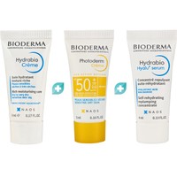 Σετ Δώρο Bioderma Hydrabio Hyalu+ Serum Self-Rehydrating Replumping Concentrate 4ml & Photoderm Moisturizing Face Creme Spf50+ for Sensitive, Dry Skin 5ml & Hydrabio Creme Riche 5ml - 