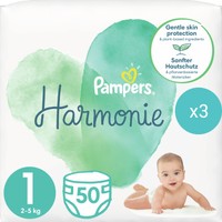 Σετ Pampers Harmonie No1 (2-5kg) 150 Πάνες (3x50 Πάνες) - 