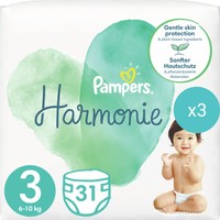 Σετ Pampers Harmonie No3 (6-10kg) 93 Πάνες (3x31 Πάνες) - 