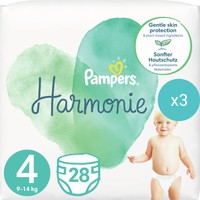 Σετ Pampers Harmonie No4 (9-14kg) 84 Πάνες (3x28 Πάνες) - 