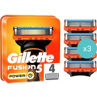 Σετ Gillette Fusion5 Power Replacement Razors 12 Τεμάχια (3x4 Τεμάχια) - Ανταλλακτικές Κεφαλές Ξυριστικής Μηχανής Σχεδιασμένες Με 5 Λεπίδες για Βαθύ Ξύρισμα που Διαρκεί