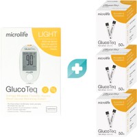 Σετ Microlife GlucoTeq Test Strips 150 Τεμάχια (3x50 Τεμάχια) & Δώρο Light Blood Glucose Meter 1 Τεμάχιο - Ταινίες Μέτρησης Σακχάρου & Συσκευή Μέτρησης Σακχάρου