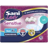 Σετ Sani Lady Sensitive No6 Extra Large 40 Τεμάχια (4x10 Τεμάχια) - Διακριτικές Γυναικείες Σερβιέτες Μεγάλου Μεγέθους με Βαμβάκι για Ελαφριά Μορφή Ακράτειας