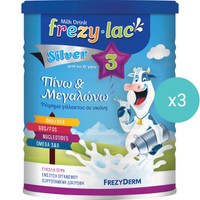 Σετ Frezyderm Frezylac Silver 3, 1200g (3x400g) - Αγελαδινό Γάλα σε Σκόνη 3ης Βρεφικής Ηλικίας Μετά τον 12ο Μήνα