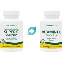 Σετ Δώρο Natures Plus Vitamin D3 1000IU 30 Softgels & Super C Complex 1000mg, 30tabs - 