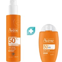 Σετ Avene Ultra Fluid Invisible Spf50, 50ml & Invisible Spray Solaire Spf50, 200ml - Αντηλιακή Κρέμα Προσώπου Πολύ Υψηλής Προστασίας για το Ευαίσθητο Δέρμα & Αντηλιακό Σπρέι Υψηλής Προστασίας με Αόρατο Τελείωμα