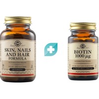 Σετ Solgar Skin Nails & Hair Formula 60tabs & Biotin 1000μg, 50veg.caps - Συμπλήρωμα Διατροφής Βιταμινών, Μετάλλων & Αμινοξέων για την Καλή Υγεία των Μαλλιών, Νυχιών & του Δέρματος & Συμπλήρωμα Διατροφής Βιοτίνης που Συμβάλλει στη Φυσιολογική Λειτουργία του Νευρικού Συστήματος & στην Υγεία των Μαλλιών του Δέρματος & Νυχιών