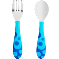 Munchkin Toddler Fork & Spoon Set 12m+, 1 Τεμάχιο - Γαλάζιο - Εκπαιδευτικό Σετ Πιρούνι - Κουτάλι
