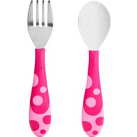 Munchkin Toddler Fork & Spoon Set 12m+, 1 Τεμάχιο - Ροζ - Εκπαιδευτικό Σετ Πιρούνι - Κουτάλι