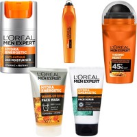 Σετ L'Oreal Paris Men Expert Hydra Energetic Anti Tiredness 24H Moisturiser 50ml & Wake-Up Effect Face Wash 100ml & Face Scrub 100ml & Eye Roll on 10ml & Thermic Resist 48H Roll-on Deo 50ml - Ενυδατική Κρέμα Προσώπου 24ωρης Δράσης Κατά των Σημαδιών Κούρασης, Gel Βαθύ Καθαρισμού με Γκουαρανά & Βιταμίνη C, Απολεπιστικό Προσώπου, Roll-on Ματιών για Σακούλες & Μαύρους Κύκλους & Αποσμητικό Roll-on 48ωρης Προστασίας Έως 45°c