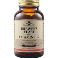 Solgar Brewer’s Yeast With Vitamin B12, 250tabs - Συμπλήρωμα Διατροφής με Μαγιά Μπύρας Πλούσια σε Βιταμίνη Β12 για την Καλή Υγεία του Νευρικού Συστήματος, Ενίσχυση του Ανοσοποιητικού Κατά της Κόπωσης