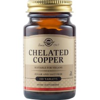 Solgar Chelated Copper 2,5mg, 100tabs - Συμπλήρωμα Διατροφής Χαλκού για Σωστό Μεταβολισμού, Υγιές Ανοσοποιητικό Μαλλιά & Δέρμα