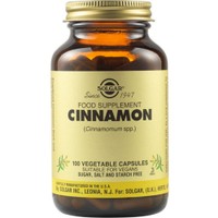 Solgar Cinnamon 100veg.caps - Συμπλήρωμα Διατροφής για τη Ρύθμιση των Επιπέδων της Γλυκόζης στο Αίμα με Αντιοξειδωτικές Ιδιότητες που Βοηθά Κατά την Πέψη