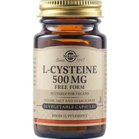 Solgar L-Cysteine 500mg, 30veg.caps - Συμπλήρωμα Διατροφής Αμινοξέος Κυστεΐνης που Συμβάλλει στην Παραγωγή Κερατίνης για Υγιή Μαλλιά, Νύχια & Δέρμα με Ισχυρές Αντιοξειδωτικές Ιδιότητες