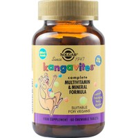 Solgar Kangavites Complete Multivitamin & Mineral Formula for Kids 60chew.tabs - Berry Flavour - Συμπλήρωμα Διατροφής Πολυβιταμίνων, Μετάλλων & Ιχνοστοιχείων για Παιδιά από 3 Ετών για Σωστή Ανάπτυξη, Ενίσχυση Ανοσοποιητικού & Ενέργεια