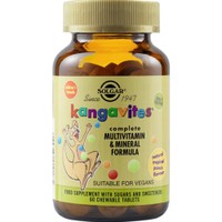 Solgar Kangavites Complete Multivitamin & Mineral Formula for Kids 60chew.tabs - Tropical Punch Flavour - Συμπλήρωμα Διατροφής Πολυβιταμίνων, Μετάλλων & Ιχνοστοιχείων για Παιδιά από 3 Ετών για Σωστή Ανάπτυξη, Ενίσχυση Ανοσοποιητικού & Ενέργεια