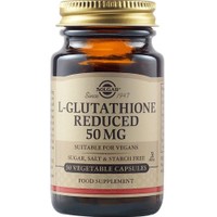 Solgar L-Glutathione 50mg, 30veg.caps - Συμπλήρωμα Διατροφής Αμινοξέος Γλουταθειόνης για Αποτοξίνωση του Ήπατος με Ισχυρές Αντιοξειδωτικές Ιδιότητες