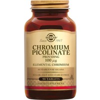 Solgar Chromium Picolinate 100μg, 90tabs - Συμπλήρωμα Διατροφής Χρωμίου που Συμβάλει στον Έλεγχο του Επιπέδου Γλυκόζης στο Αίμα