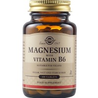 Solgar Magnesium with Vitamin Β6 100tabs - Συμπλήρωμα Διατροφής με Μαγνήσιο & Βιταμίνη Β6 για την Καλή Λειτουργία των Μυών & Νευρικού Συστήματος
