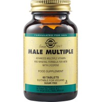 Solgar Male Multiple 60tabs - Συμπλήρωμα Διατροφής Πολυβιταμινών, Μετάλλων & Ιχνοστοιχείων Ειδικά για Άνδρες για την Αντιμετώπιση του Στρες, με Αντιοξειδωτικές Ιδιότητες για Ενέργεια & Τόνωση
