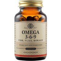 Solgar Omega 3-6-9, 60 Softgels - Συμπλήρωμα Διατροφής Πλούσιο σε Ωμέγα 3, 6 & 9 Λιπαρά Οξέα για την Καλή Λειτουργία του Καρδιαγγειακού Συστήματος του Εγκεφάλου & της Όρασης